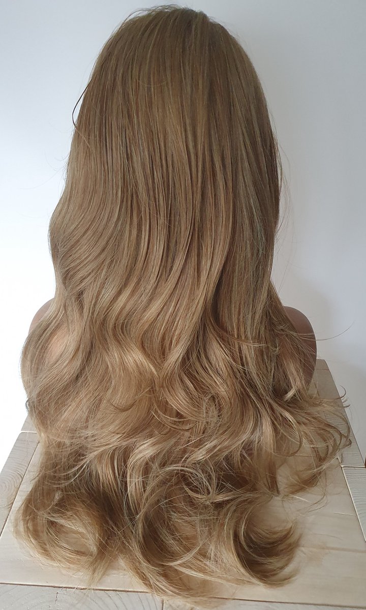 Clip In Extensions Halve Pruik Dames Goud Blond Lang Stijl Haar