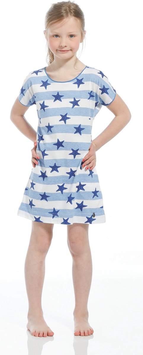 Rebelle Girls Starfish - Nachthemd - Blauw/Wit