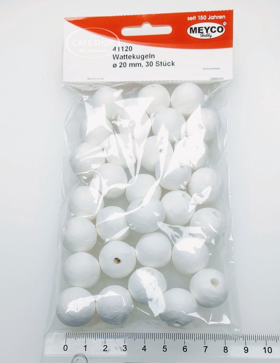 Meyco - Watten ballen - 20mm - 30 stuks - Hobby