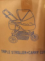 Kinderwagen driewieler met draagnet - tripllllle stroller + carry cot - Donker blauw