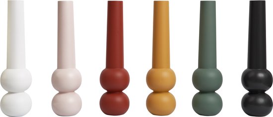LEMON LILY - Set candleholder cone (2 stuks) - kandelaar - H32 / 25 cm x D8,5cm - beukenhout - naturel - handgemaakt in Nederland