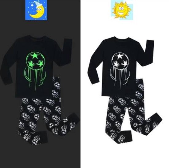 Pyjama football phosphorescent - Pyjama enfant - Pyjama phosphorescent - Dormir - Enfants - Pyjama garçon - Pyjama fille - Pyjama enfant - Pyjama Voetbal