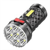 Exalight Super Heldere Zaklamp - 7 LED Lichten - Zicht tot 150 m - Oplaadbaar - Compact - Incl. USB oplaadkabel