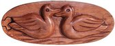 Bali Houten Puzzel Doos - Twee Eenden - Handgemaakt - Woondecoratie - Opbergdoosje - 9x2.5cm