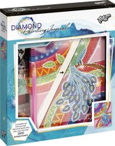 Totum Diamond Paint Notitieboek - dagboek pauw dessin - schrijfboek harde kaft - 2000 strass steentjes knutselset - cadeautip