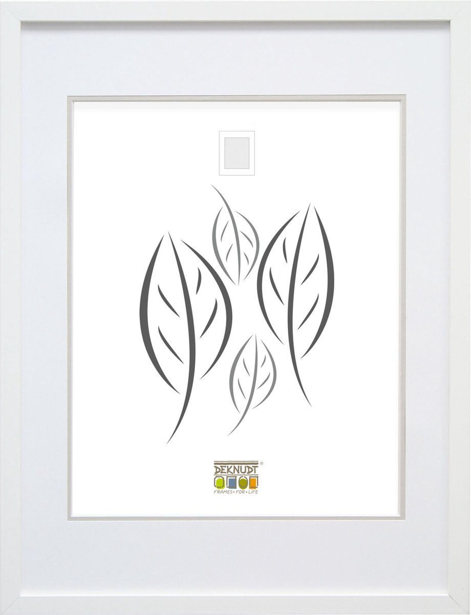 Deknudt Frames fotolijst S43AK1 P1 - wit met passe-partout - 30x40 cm