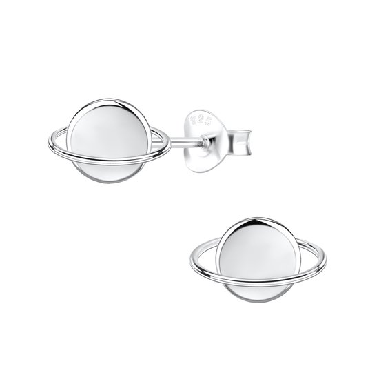 Joie|S - Boucles d'oreilles planète argent - saturne - 10 x 6 mm