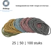 Gekleurde Dunne Haarelastiekjes - 50 Stuks - Gekleurd - Haar Elastiekjes - Haar Accessoires Vrouwen - Dames, Meisjes - Gratis Verzending