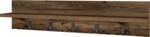 Wandkapstok Modern Bruin – Wandplank - Kapstok met Hoedenplank – Wandkapstok Hout – Kapstokken – Kapstok Haken – Kapstok Wandkapstok -Wandkapstok Industrieel – Wandkapstok Hangend