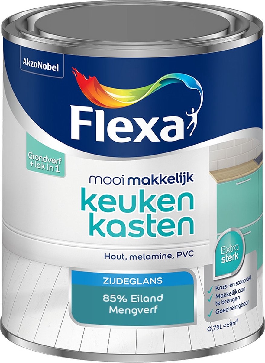 Flexa Mooi Makkelijk Verf - Keukenkasten - Mengkleur - 85% Eiland - 750 ml