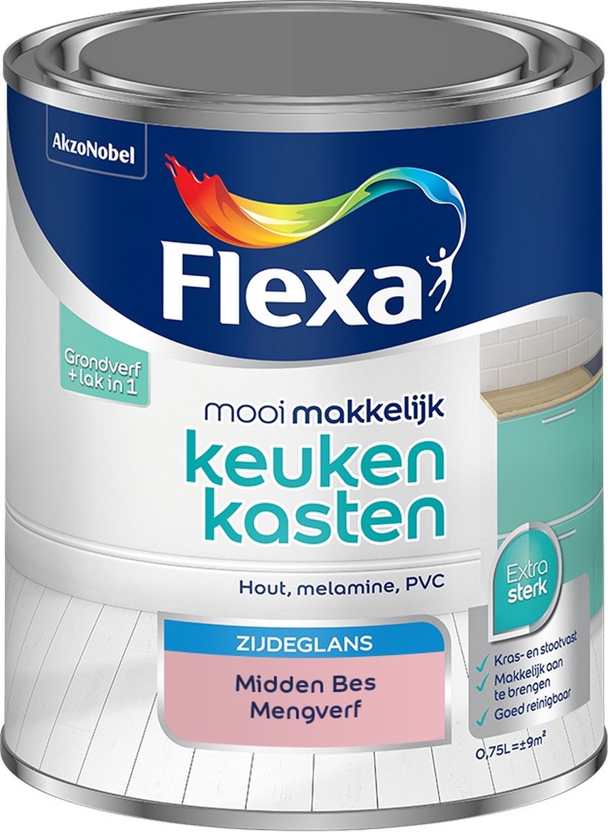 Flexa Mooi Makkelijk Verf - Keukenkasten - Mengkleur - Midden Bes - 750 ml