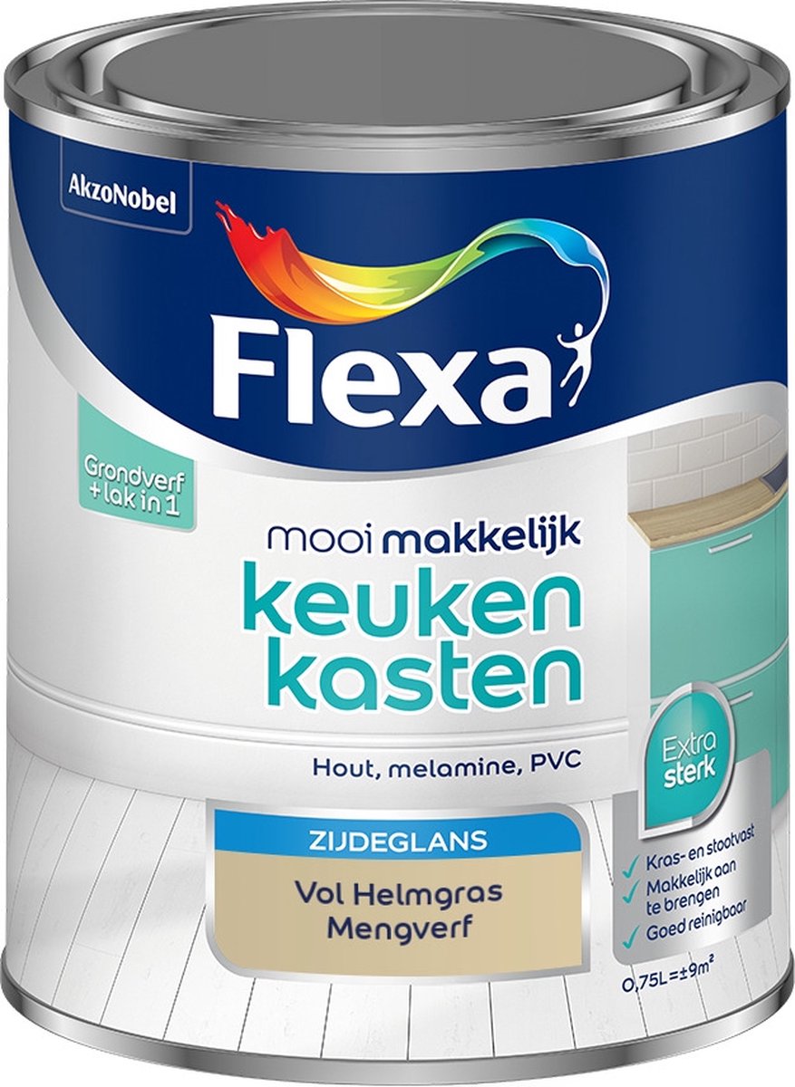 Flexa Mooi Makkelijk Verf - Keukenkasten - Mengkleur - Vol Helmgras - 750 ml
