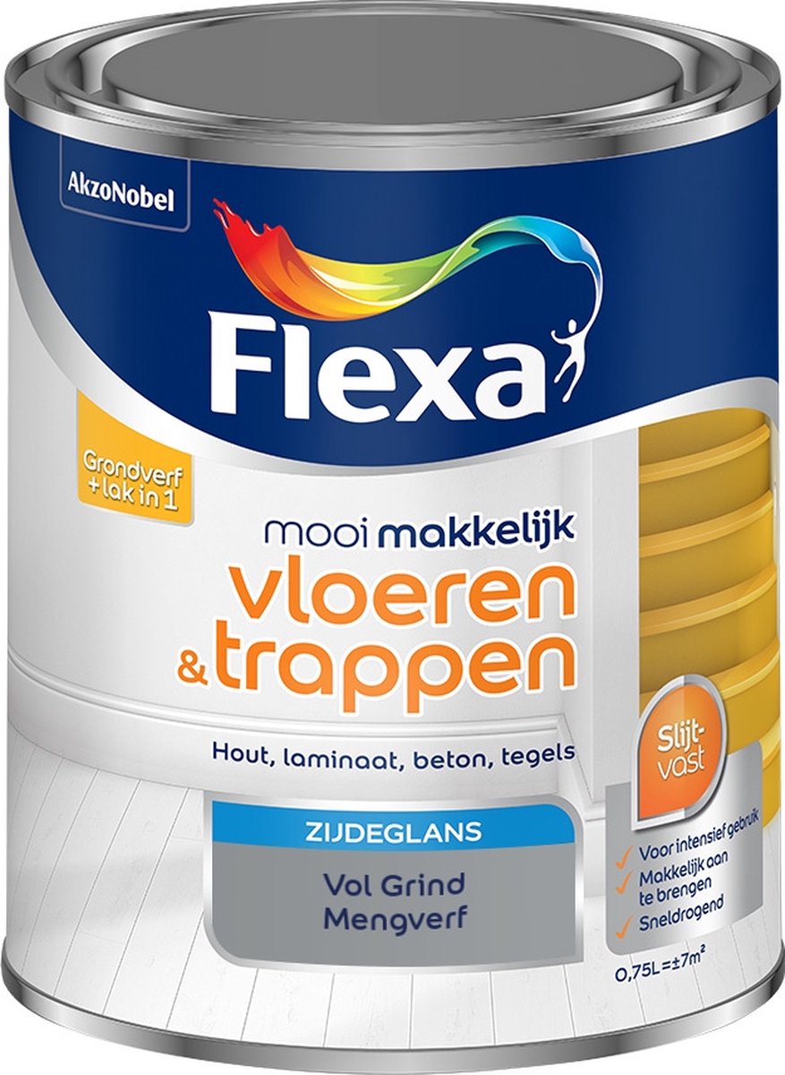 Flexa Mooi Makkelijk Verf - Vloeren en Trappen - Mengkleur - Vol Grind - 750 ml