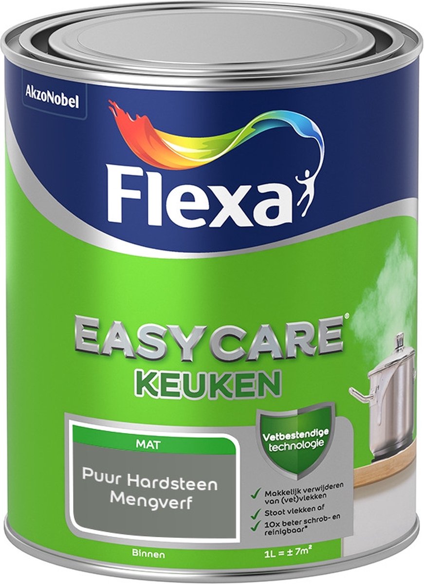 Flexa Easycare Muurverf - Keuken - Mat - Mengkleur - Puur Hardsteen - 1 liter