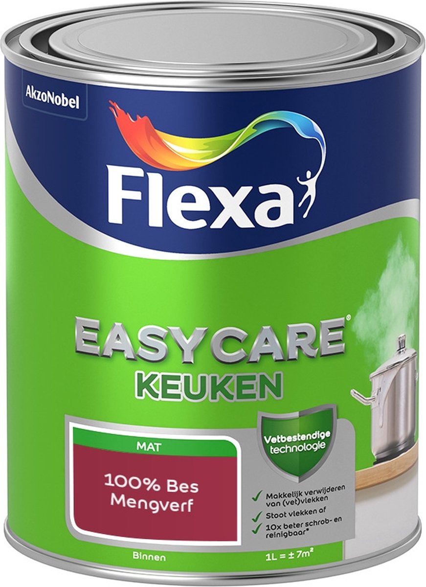 Flexa Easycare Muurverf - Keuken - Mat - Mengkleur - 100% Bes - 1 liter