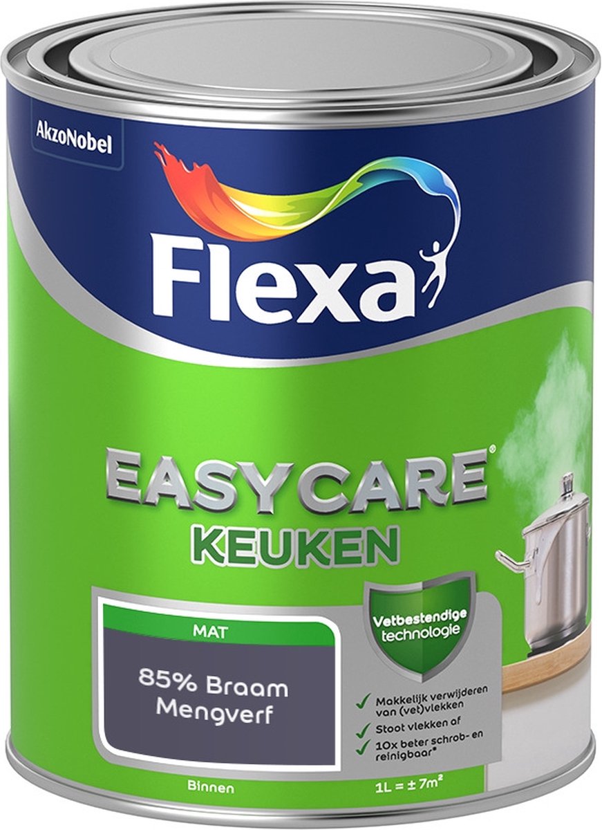 Flexa Easycare Muurverf - Keuken - Mat - Mengkleur - 85% Braam - 1 liter