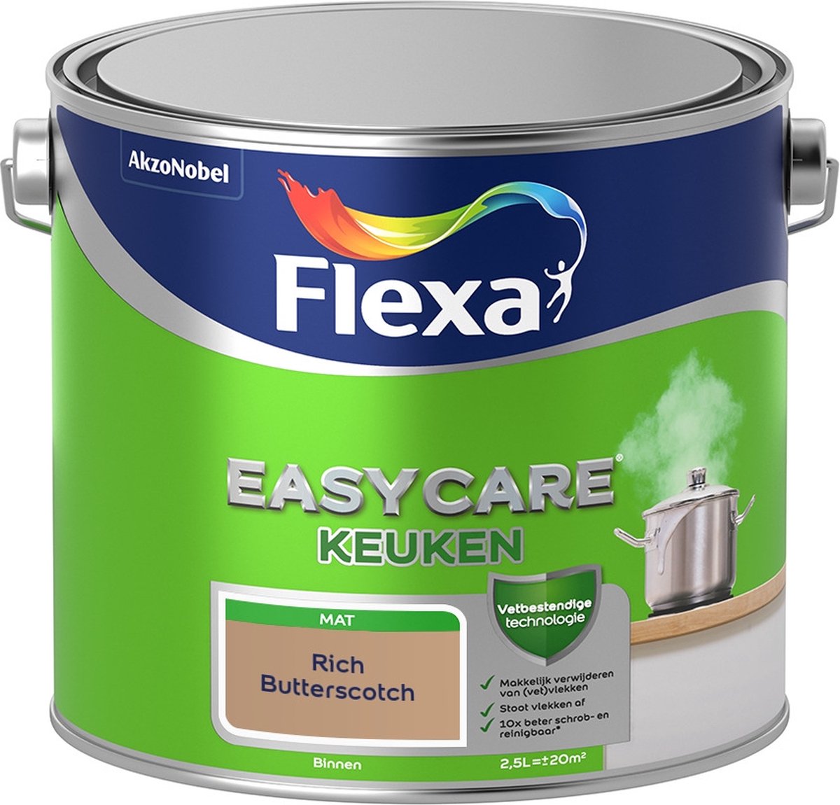 Flexa Easycare Muurverf - Keuken - Mat - Mengkleur - Rich Butterscotch - 2,5 liter
