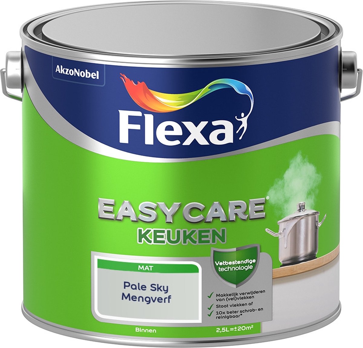 Flexa Easycare Muurverf - Keuken - Mat - Mengkleur - Pale Sky - 2,5 liter