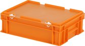 Stapelbak met deksel - Opbergbox - 400x300xH133mm - oranje