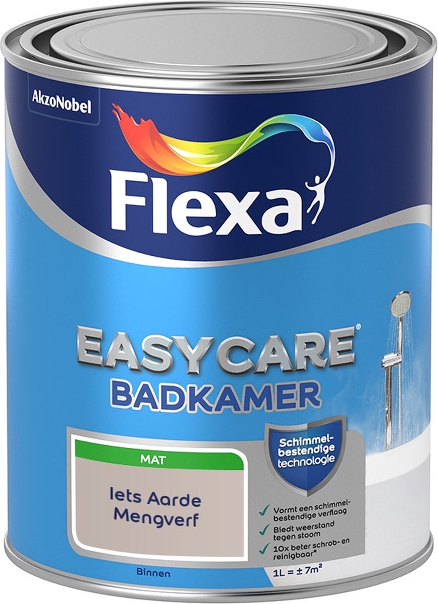 Flexa Easycare Muurverf - Badkamer - Mat - Mengkleur - Iets Aarde - 1 liter