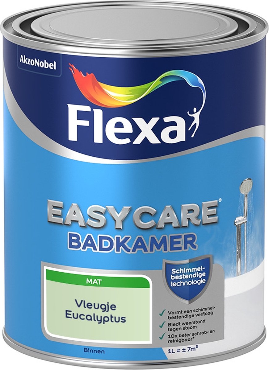 Flexa Easycare Muurverf - Badkamer - Mat - Mengkleur - Vleugje Eucalyptus - 1 liter