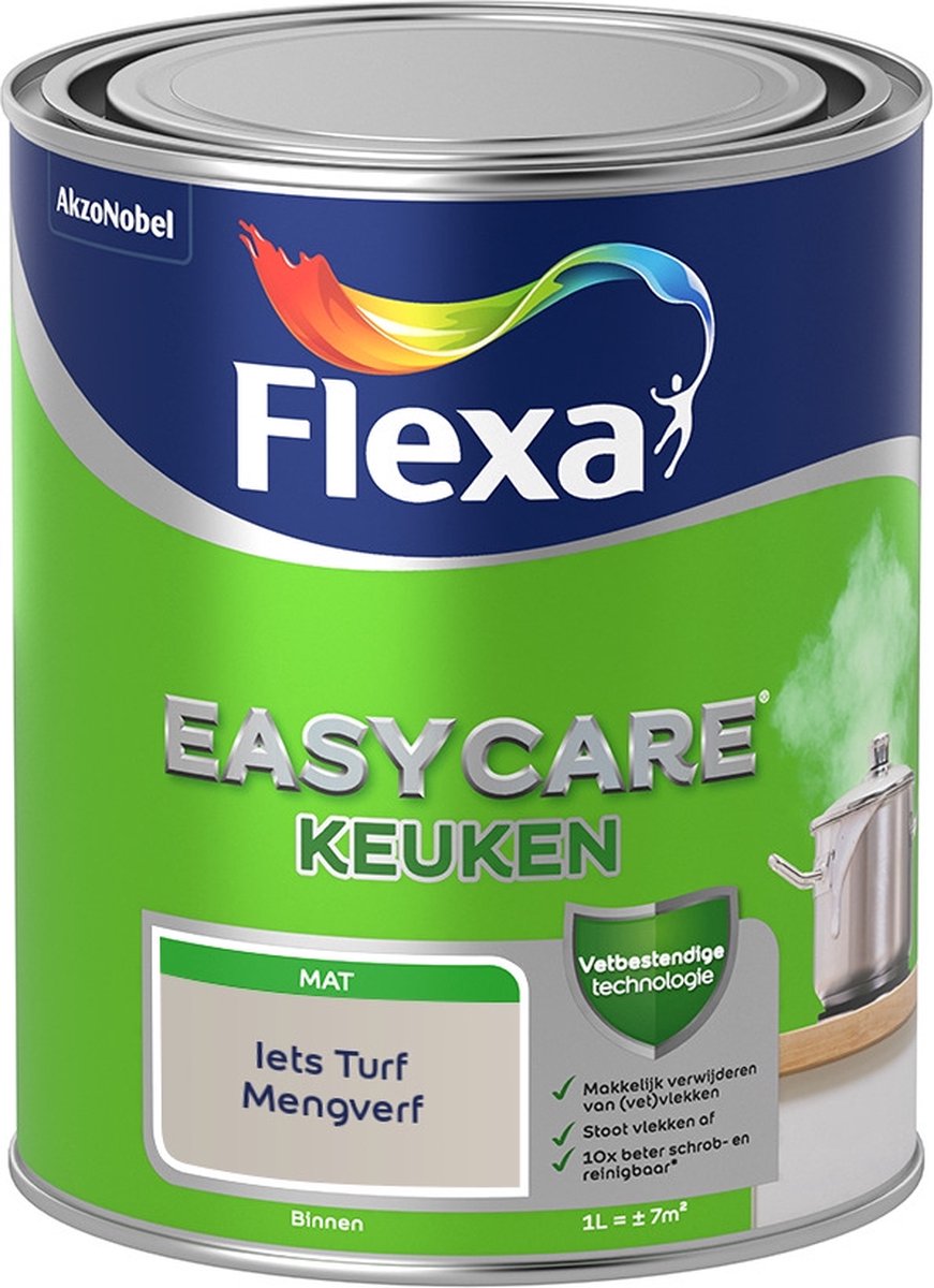 Flexa Easycare Muurverf - Keuken - Mat - Mengkleur - Iets Turf - 1 liter