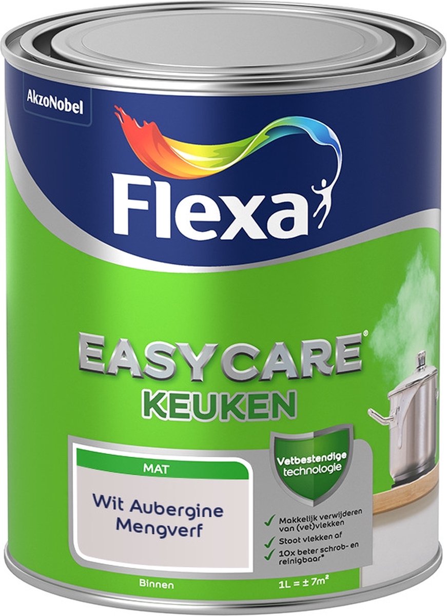 Flexa Easycare Muurverf - Keuken - Mat - Mengkleur - Wit Aubergine - 1 liter