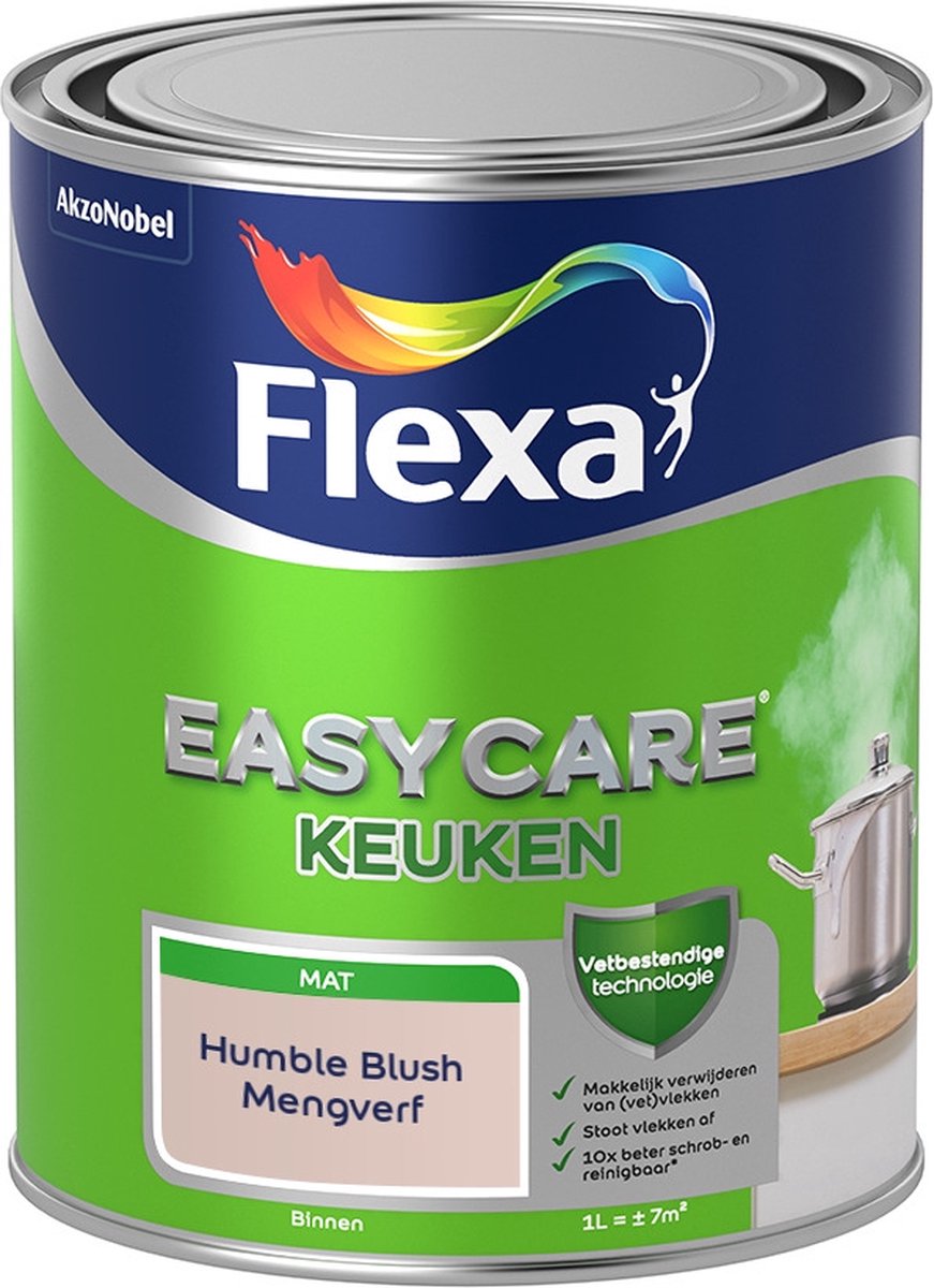Flexa Easycare Muurverf - Keuken - Mat - Mengkleur - Humble Blush - 1 liter