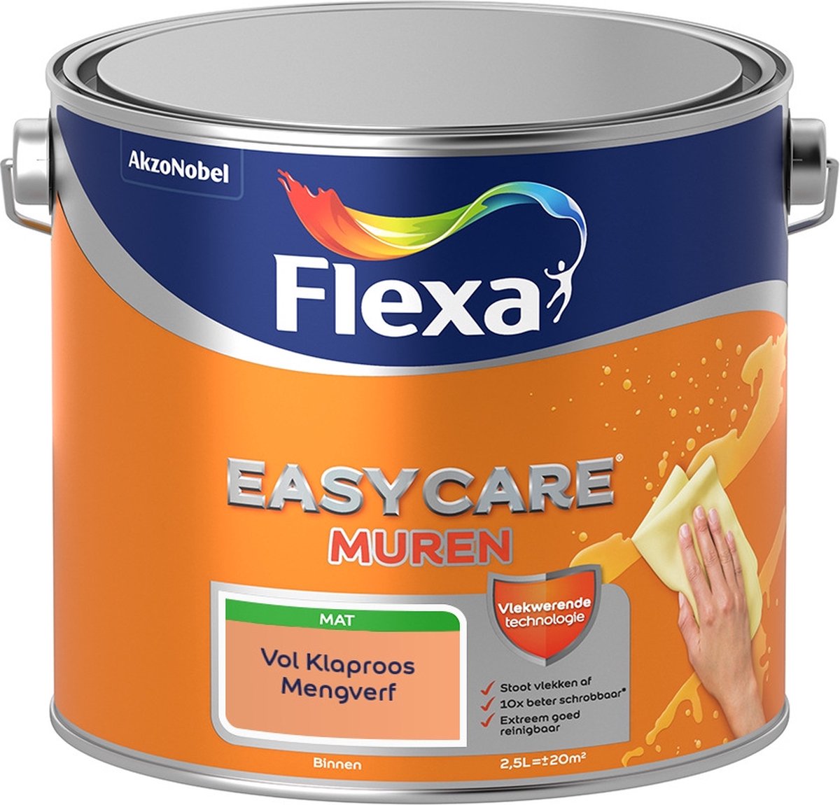 Flexa Easycare Muurverf - Mat - Mengkleur - Vol Klaproos - 2,5 liter