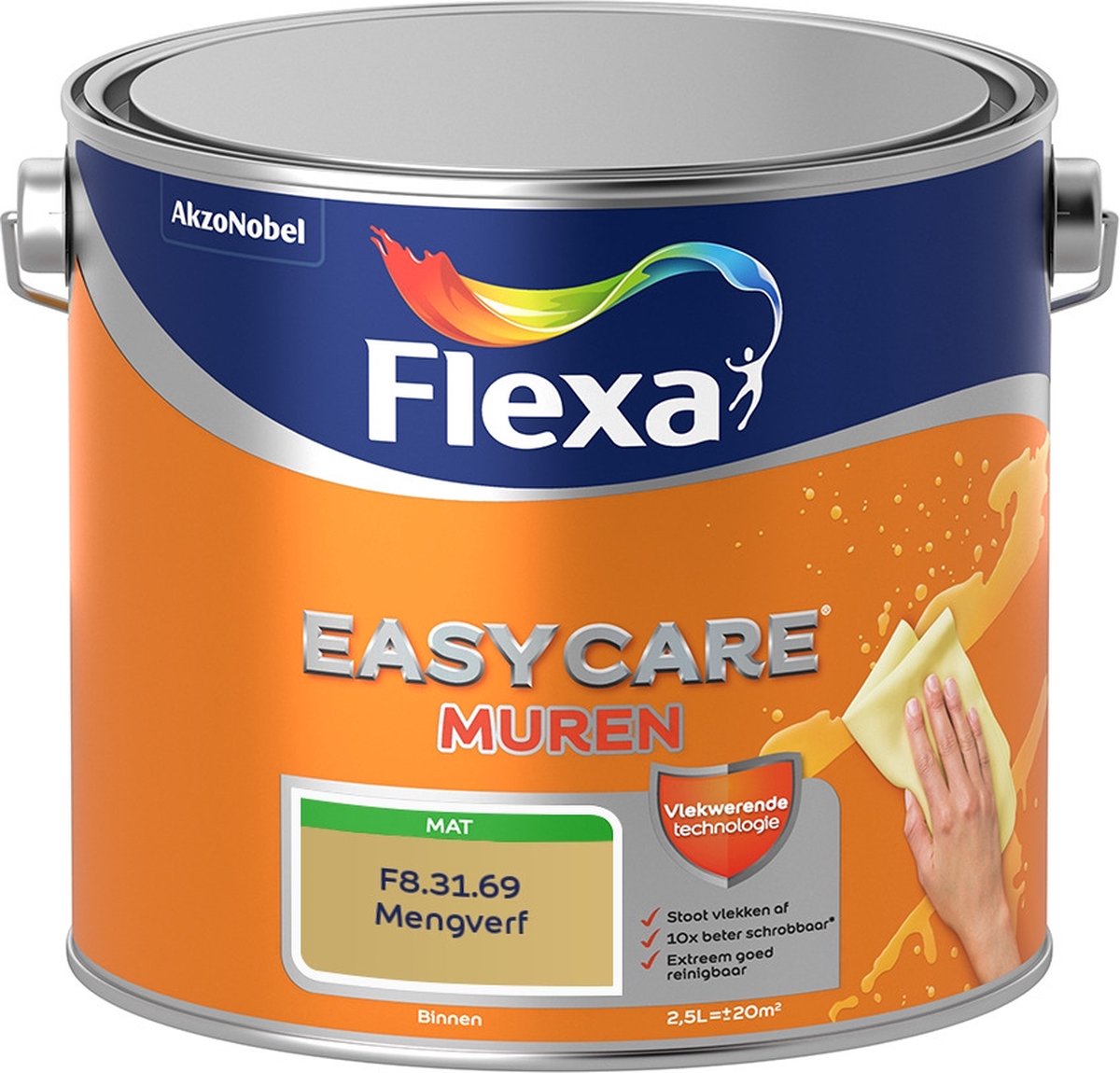 Flexa Easycare Muurverf - Mat - Mengkleur - F8.31.69 - 2,5 liter