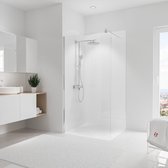 Schulte achterwand - Brio - Hoogglans briljant wit - 100x210 - zelf inkortbaar en zelfklevend - wanddecoratie - muurdecoratie - badkamer wandpanelen - muurbekleding