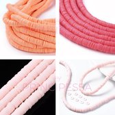 Katsuki kralen – Perzik, Fuchsia en Roze – Unieke mix van ongeveer 1.150 kralen – Polymeer klei – 6mm kralen – Zelf sieraden maken voor kinderen en volwassenen – DIY