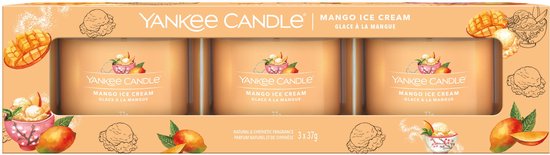 Yankee Candle Filled Votive 3-pack - Mango Ice Cream