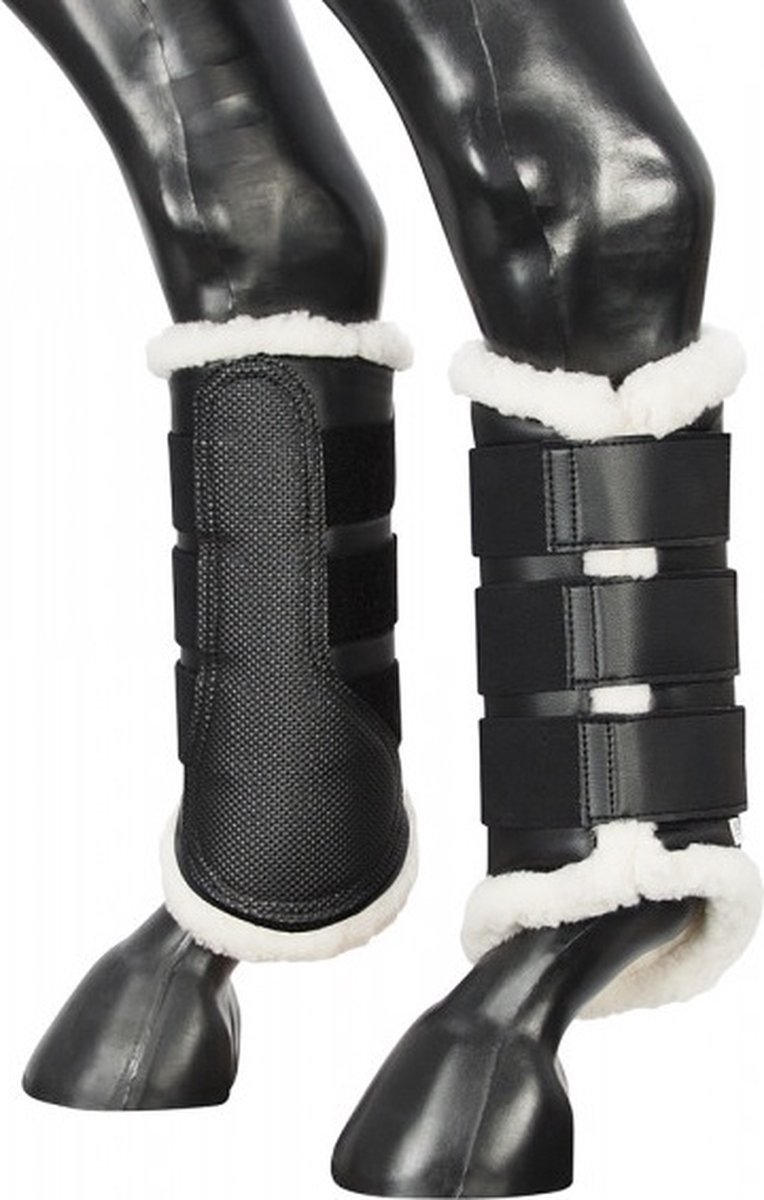 Pfiff flextrainers met kunstbont Elda zwart L