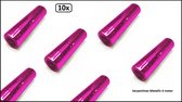 10x Rol Serpentine metallic pink 4m 18 ringen -  Carnaval festival thema feest serp