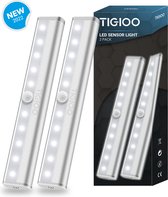 TIGIOO Kastverlichting LED met bewegingssensor- Keukenverlichting op batterij - LED Kast Verlichting Draadloos (2-PACK)