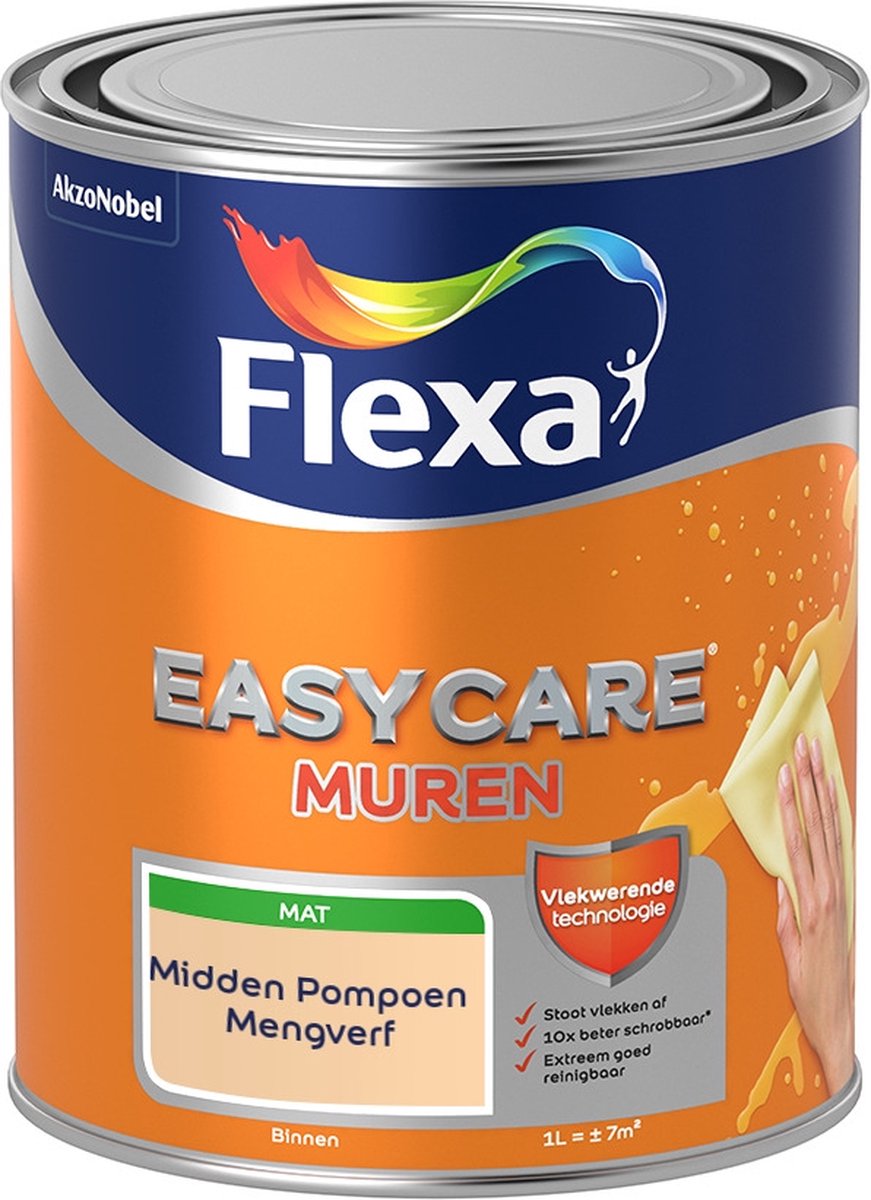 Flexa Easycare Muurverf - Mat - Mengkleur - Midden Pompoen - 1 liter