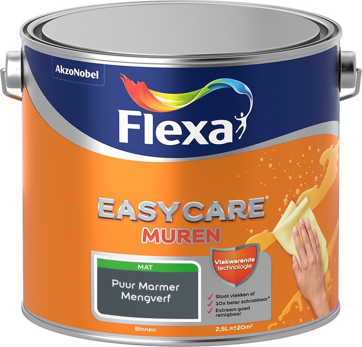 Flexa Easycare Muurverf - Mat - Mengkleur - Puur Marmer - 2,5 liter