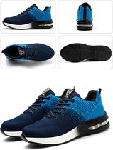 Werkschoenen-Sportief-Sneakers Stalen Neus Kleur Mix Blauw Maat 39