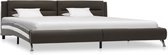 Decoways - Bedframe kunstleer grijs 180x200 cm