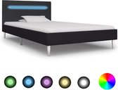 Decoways - Bedframe met LED stof zwart 90x200 cm