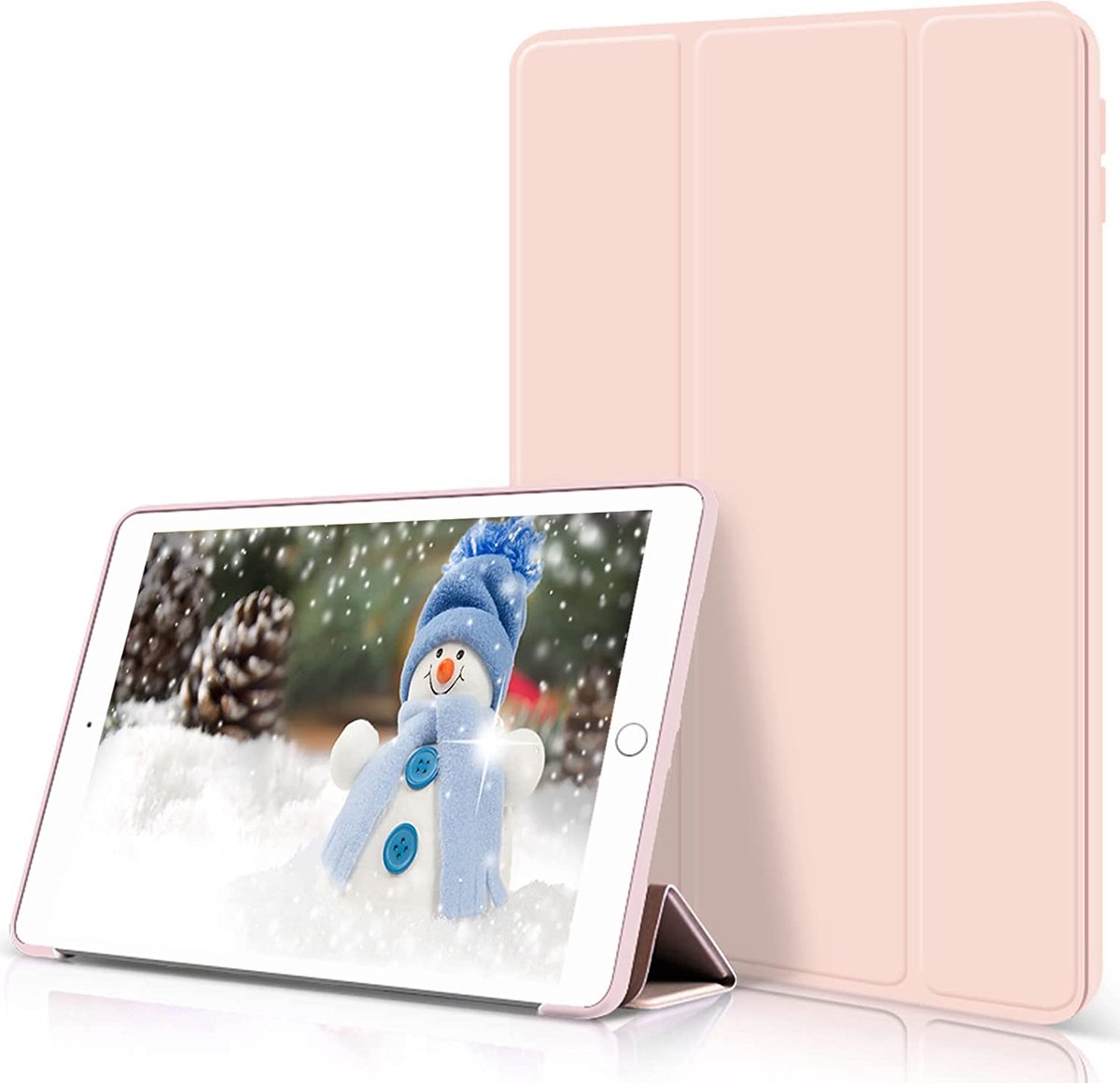 HB Hoes Geschikt voor Apple iPad 10.2 (2019, 2020 & 2021) Roze - Tri Fold Tablet Case - Smart Cover