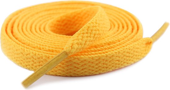 GBG Sneaker Veters 120CM - Goud Geel - Union Yellow - Laces - Platte Veter  | bol.com