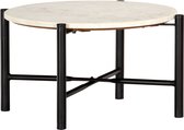 Decoways - Salontafel 60x60x35 cm echt steen met marmeren textuur wit