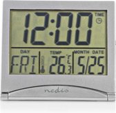 Nedis CLDK002SR Digitale Reiswekker Datum/temperatuur Zilver