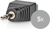 Nedis CCTVCM50BK5 Cctv-beveiligingsconnector 5x 3-aderige Naar 3,5 Mm Male