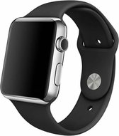 Geschikt voor Geschikt voor Apple Watch Bandje Series 1/2/3/4/5/6/7 - 38/40/41mm - Siliconen Geschikt voor Apple Watch Bandje - Zwart - geschikt voor Apple Watch Sportbandje Maat M