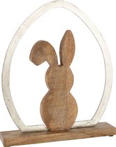 Konijn - Konijn | hout | zilver | 27x5.5x (h)32.5 cm