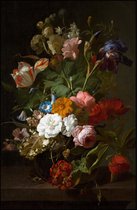 Maison de France - Hout Canvas schilderij met lijst - classic bloemen 6 - inlijsting - 118 × 180 cm