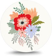 Maison de France - MDF Rond schilderij wall-art - scandic flowers 17 - mdf - 50 cm